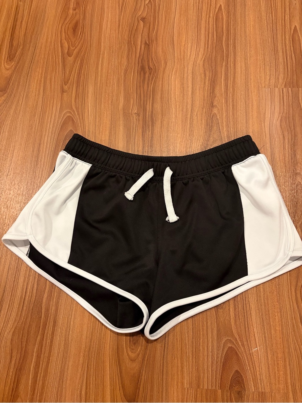 SO Black & White Athletic Shorts with Drawstring, Very Short